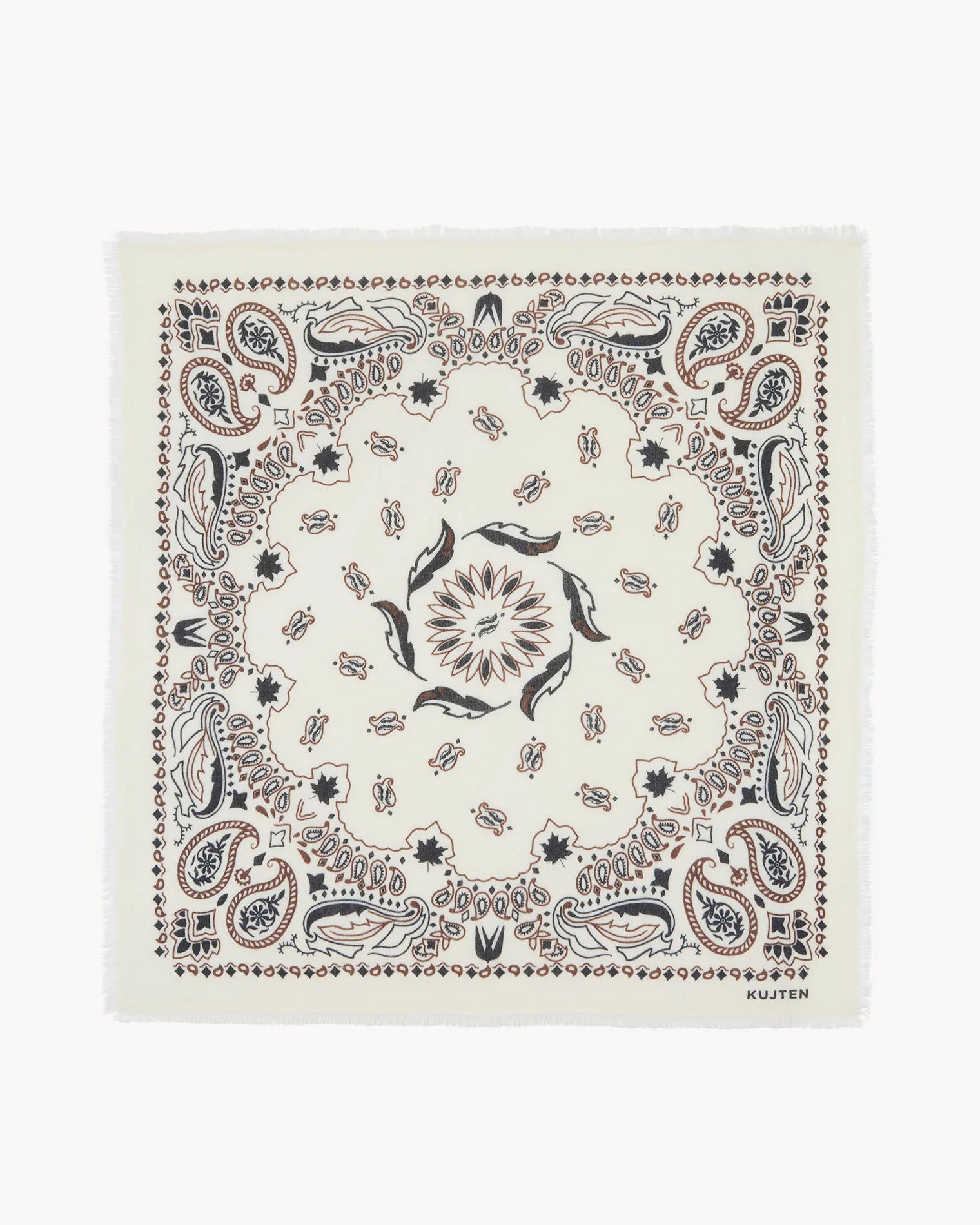 Kujten Bandana Large White Printed